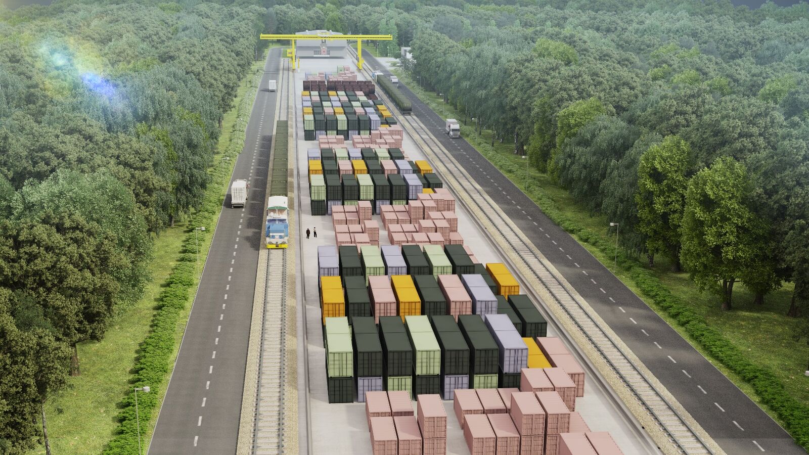 Wizualizacja docelowego układu terminala kontenerowego